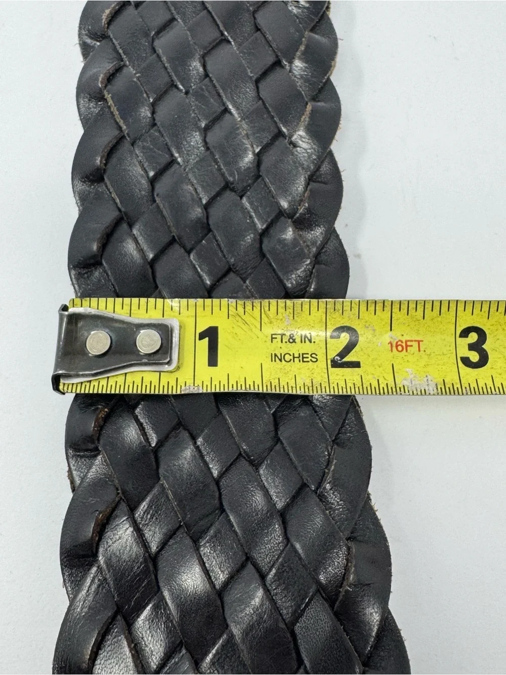 Y2K Gap Women's Size M Black Braided Genuine Leather Wide Belt